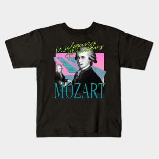 Wolfgang Amadeus Mozart - Retro 80's Synth Band Neon Aesthetic Kids T-Shirt